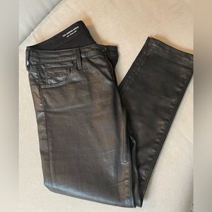 AG “The Leather Ankle” - super skinny ankle - size 27. Black leather-like pants.